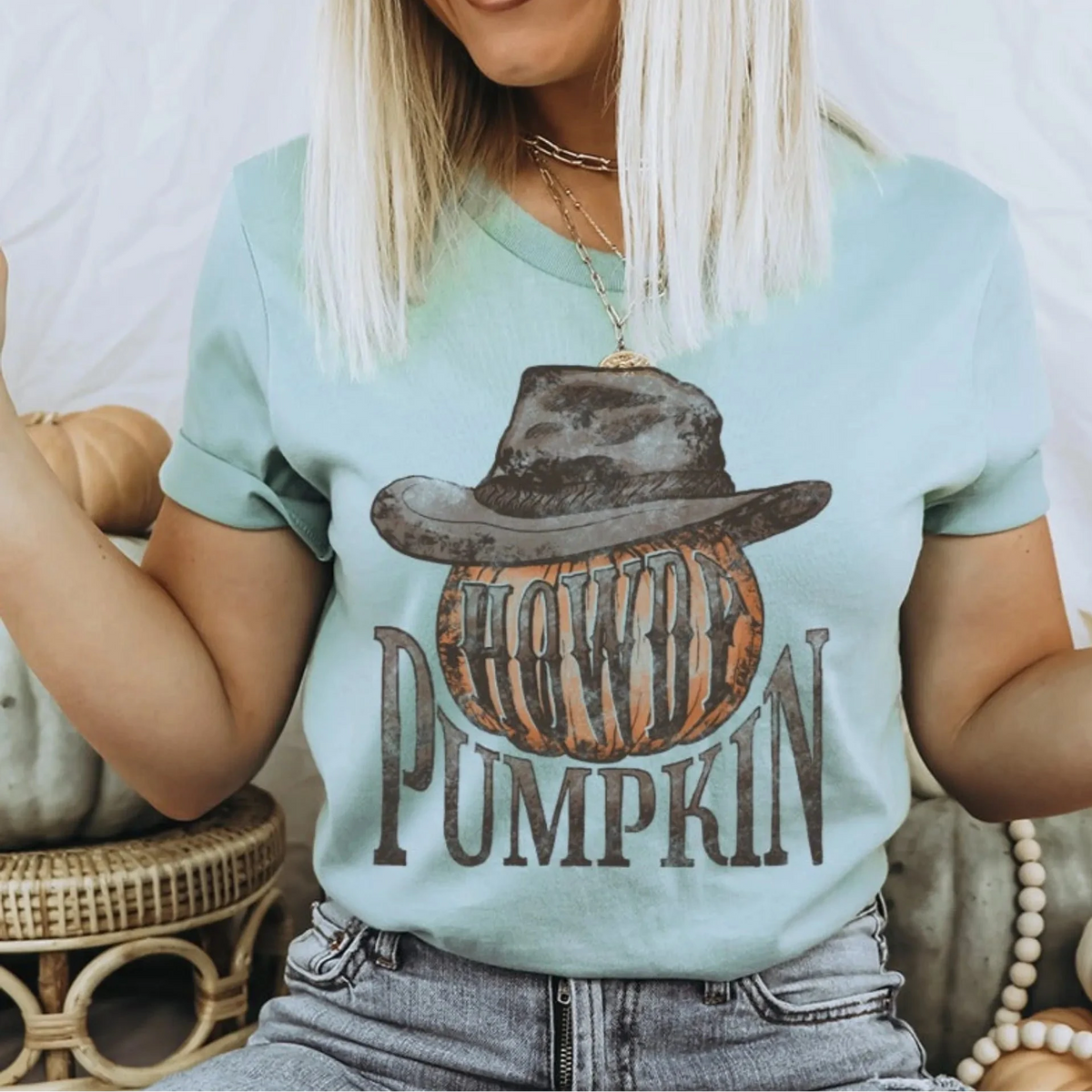 Retro Howdy Pumpkin Fall T-Shirt