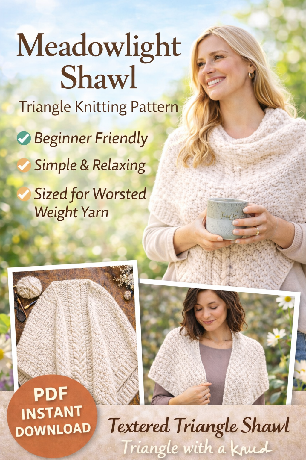 Meadowlight Shawl Knitting Pattern