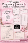 Pregnancy Journal Printable |Weekly Pregnancy Tracker | Pregnancy Memory Book | Instant Download