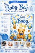 Baby Boy Memory Book | First Year Keepsake Journal, Teddy Bear Theme
