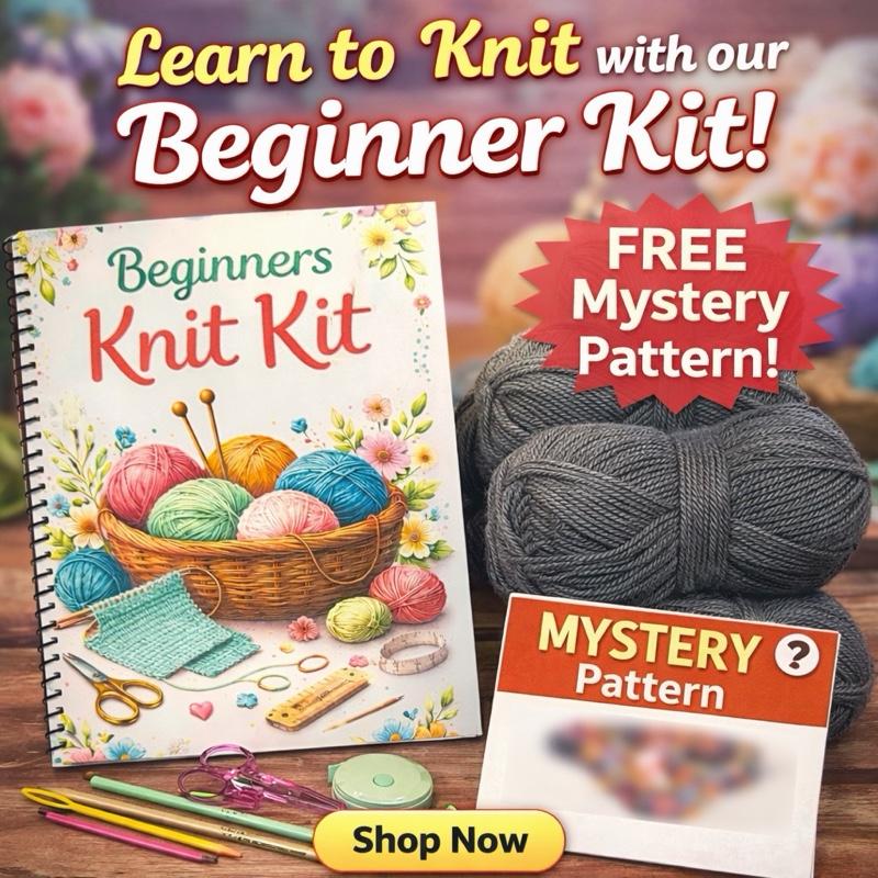 Beginner Knitting Kit – Cozy Scarf DIY, Garter Stitch