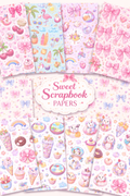 Sweet Scrapbook Paper Pack |12 Designs Double-Sided | 8.5x11 Craft Paper | Cute Junk Journal Supplies