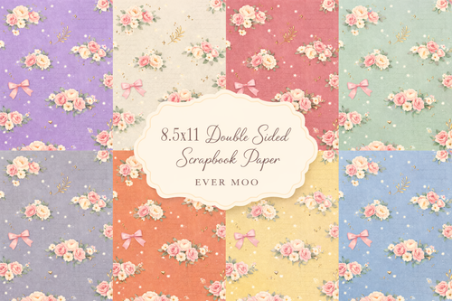 8.5x11 Double-Sided Scrapbook Paper Pack | Floral Vintage Paper | Junk Journal Paper | Pastel Floral Paper
