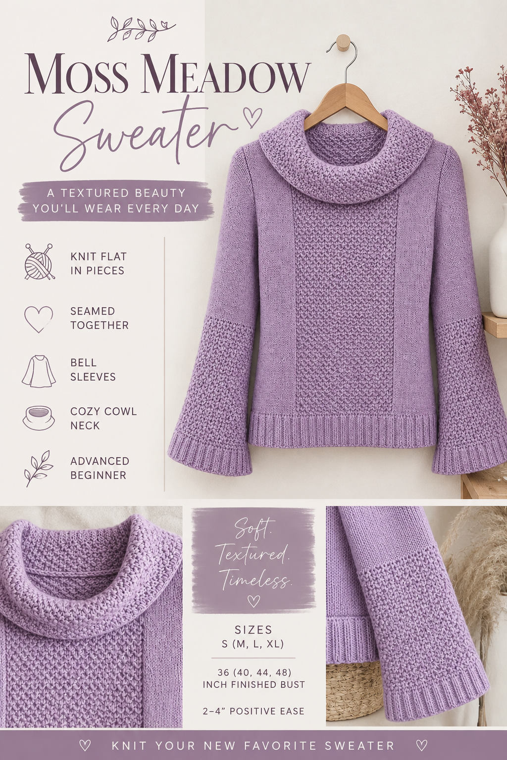 Moss Meadow Sweater Knitting Pattern