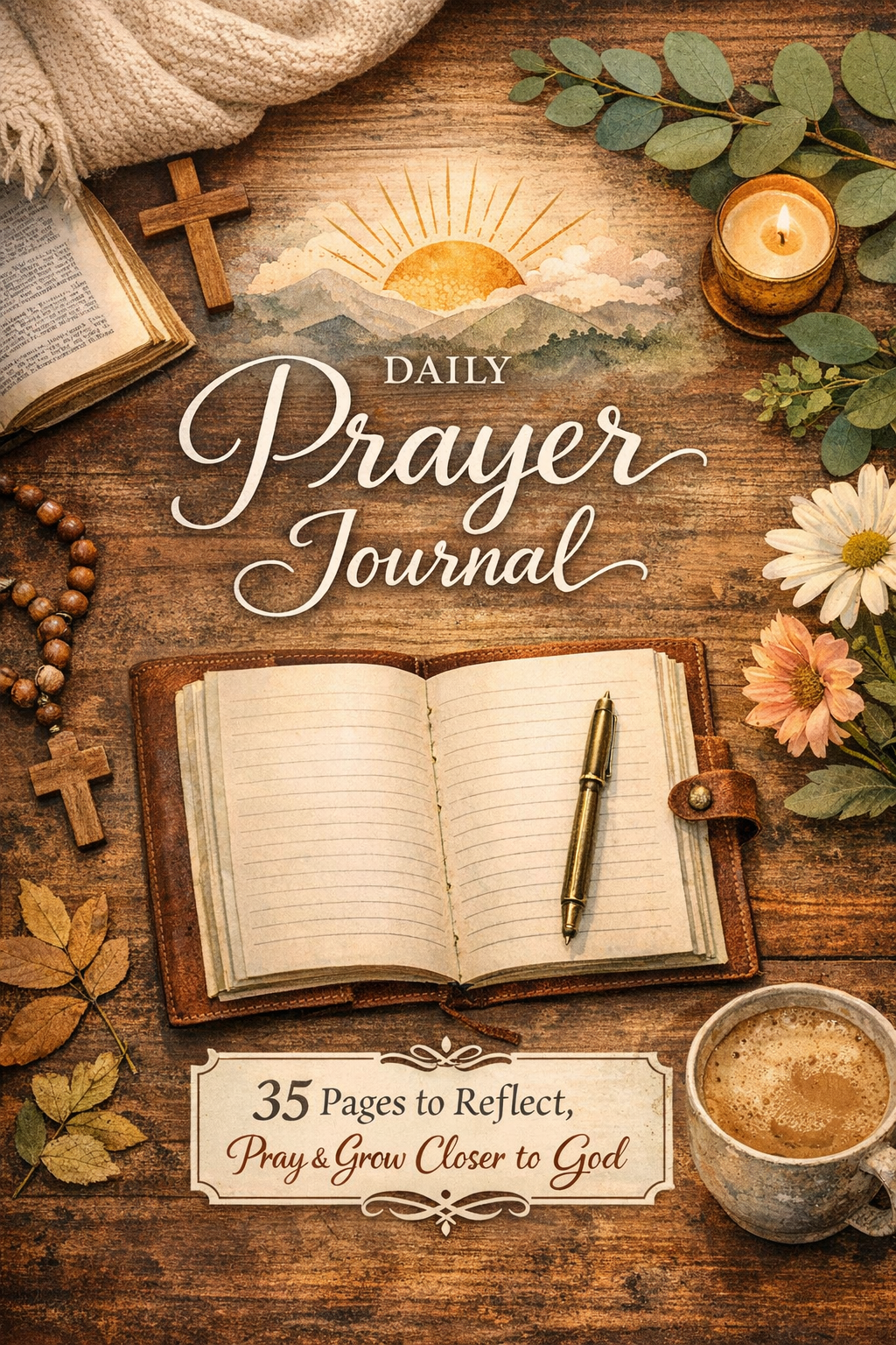 Daily Prayer Journal Printable PDF | Christian Gratitude Planner (35 Pages)