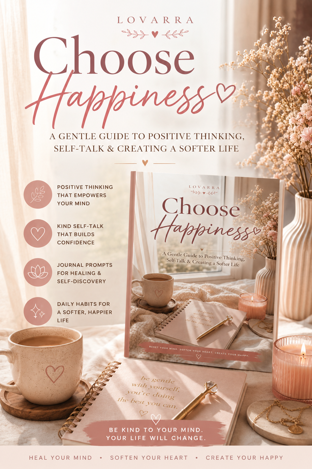 Choose Happiness A Gentle Guide to Positive Thinking, Self-Talk &amp; Creating a Softer Life