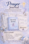 Daily Prayer Journal Printable PDF | Christian Gratitude Planner (35 Pages)