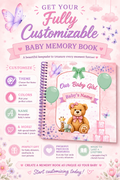 Customized Baby Girl Memory Book | Guided First Year Keepsake Journal