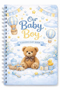 Baby Boy Memory Book | First Year Keepsake Journal, Teddy Bear Theme